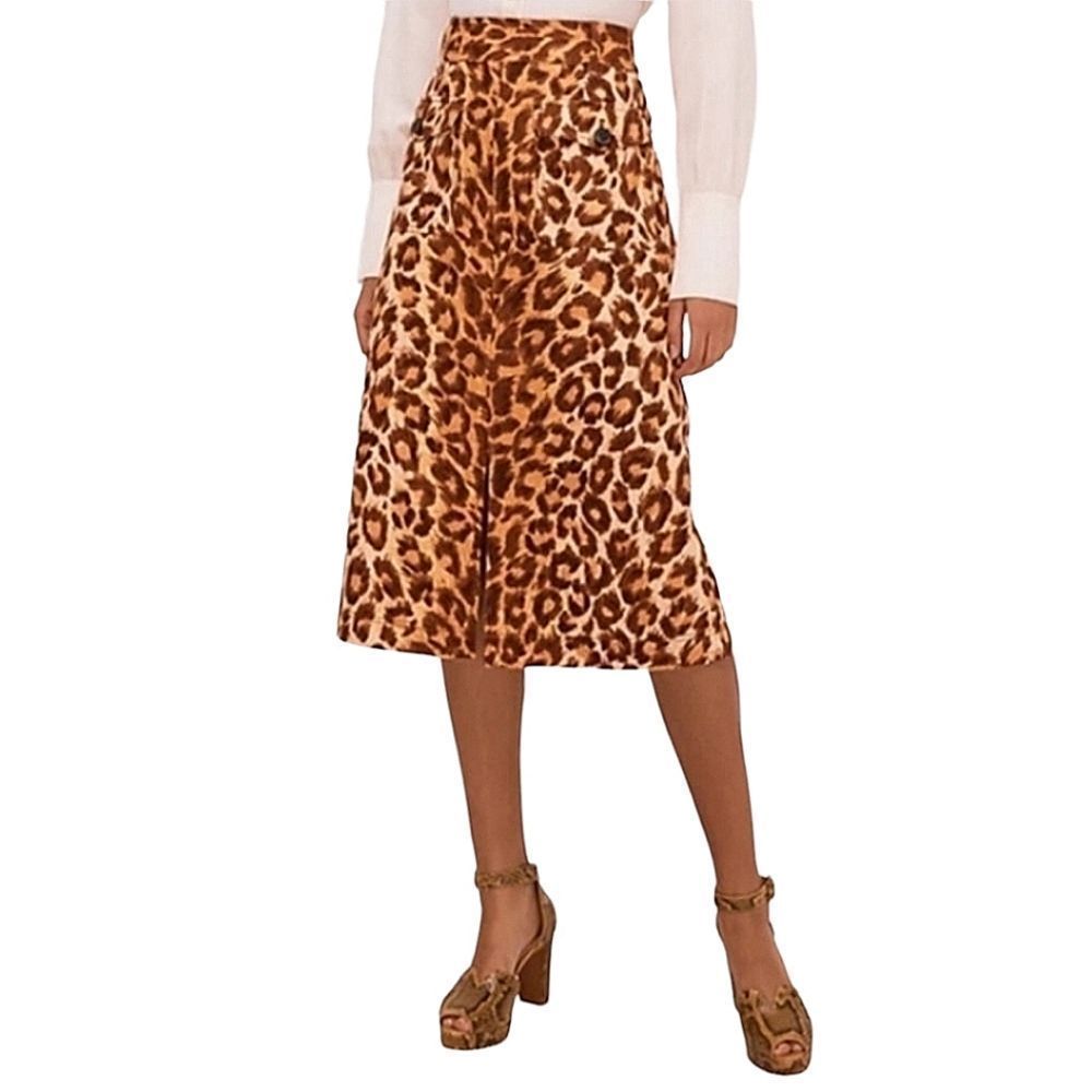 Kate Spade Panthera Cheetah Print Midi Skirt size 00